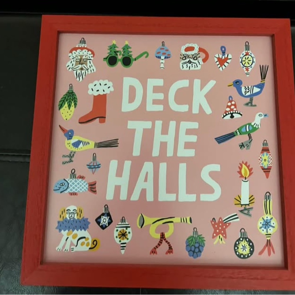 Festive Red and White Wall Art - Deck the Halls